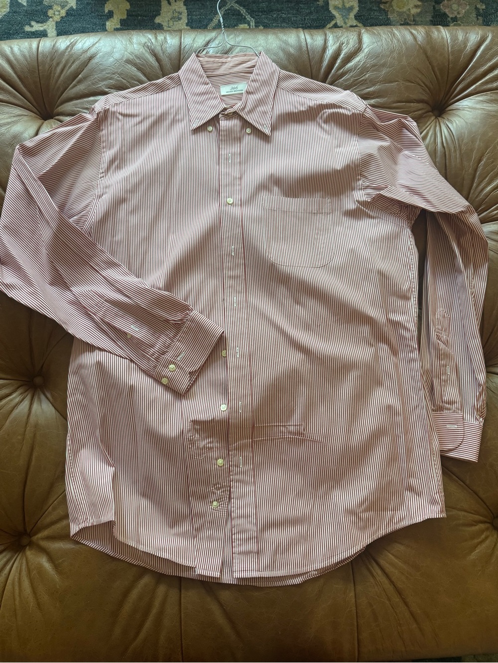 Brooks Brothers Pink and White Striped Dress Shirt